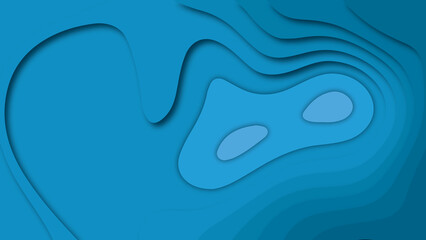 abstract paper cut classic blue background. 3D abstract background and paper cut shapes, vector illustration