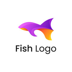 Betta Fish colorful Logo Design for Business Company
