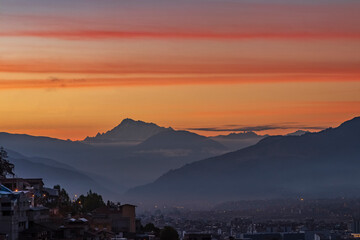 sunset in the mountains