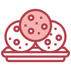 COOKIES red line icon,linear,outline,graphic,illustration