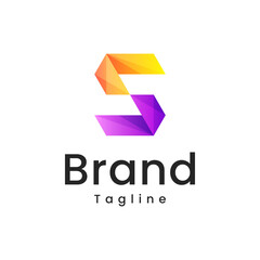 Initial Letter S 3D Logo.