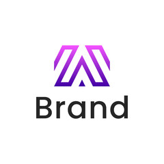 Initial Letter W line outline Logo