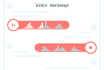 Voice messaging correspondence. Vector image modern flat style