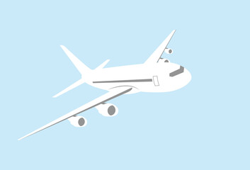 Fototapeta na wymiar Airplane Vector Image On Light Background in Modern Style
