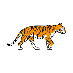 Tiger on white background Happy new year 2022 design vector illustration Tigers logotype