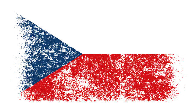 Czech Republic Flag Distressed Grunge Vintage Retro. Isolated on White Background