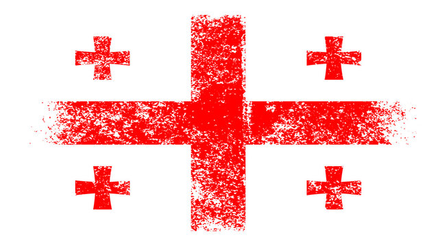 Georgia Flag Distressed Grunge Vintage Retro. Isolated on White Background