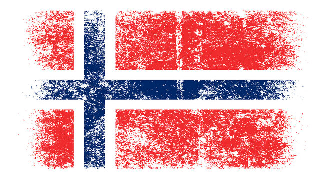Norway Flag Distressed Grunge Vintage Retro. Isolated on White Background