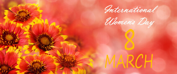 International Woman's Day. Decoration of beautiful flowers