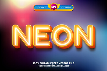 orange neon glow Bold 3D Editable text Effect Style