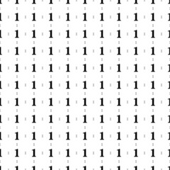 Square seamless background pattern from geometric shapes are different sizes and opacity. The pattern is evenly filled with big black number one symbols. Vector illustration on white background