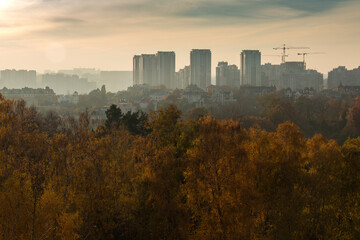 Panoramic view to new building, Kyiv, Ukraine