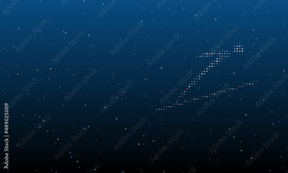 Poster on the right is the ski jumping symbol filled with white dots. background pattern from dots and circ
