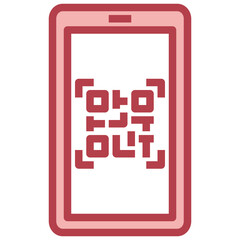 QR CODE red line icon,linear,outline,graphic,illustration