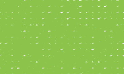 Seamless background pattern of evenly spaced white tank symbols of different sizes and opacity. Vector illustration on light green background with stars