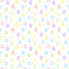 Colourful Easter pattern with decorative eggs. Wrapping paper concept. Vector