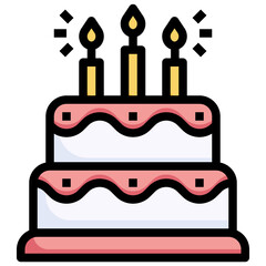 CAKE filled outline icon,linear,outline,graphic,illustration