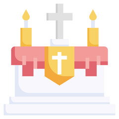 Fototapeta premium ALTAR flat icon,linear,outline,graphic,illustration