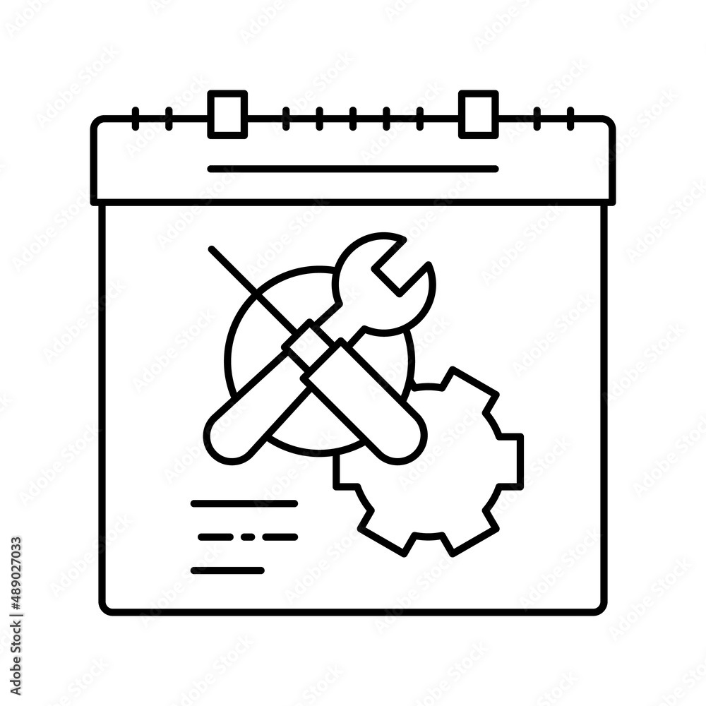 Poster working time optimize line icon vector illustration