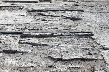Egypt. Giza. Limestone blocks of the pyramid. Close-up.