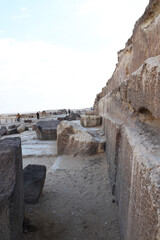 Egypt. Giza. Lateral part of one of the Egyptian pyramids. Close-up.