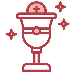 HOLY CHALICE red line icon,linear,outline,graphic,illustration
