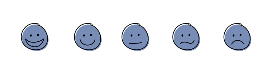Emoticons. Appraisal concept. Vector
