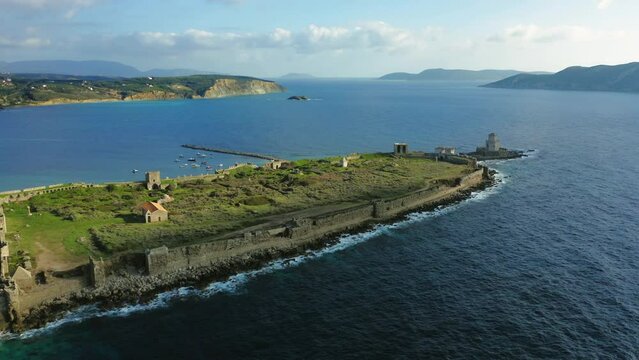 Drone view of Methoni Castle