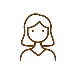 Woman symbol line icon. Stroke graphics Pictogram for web design. Quality outline vector symbol concept. Premium mono linear beautiful simple concise logo