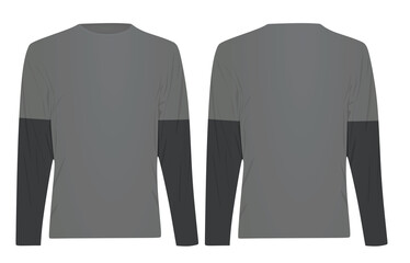 Two colors long sleeve t shirt. vector
