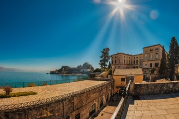 In der Hauptstadt Kerkyra auf der Insel Korfu im Mittelmeer