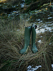 green rubber boots