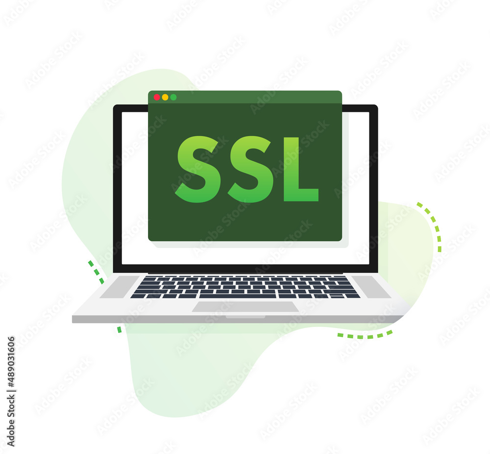 Aufkleber secure internet connection ssl icon. ssl safe guard. vector stock illustration