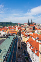 Obraz premium Panoramic aerial view of Prague in a beautiful summer day, Czech Republic