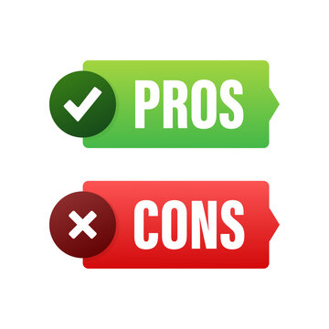 Pros cons comparison, Make Decision, optimal solutions. Correct Wrong. Vector stock illustration.