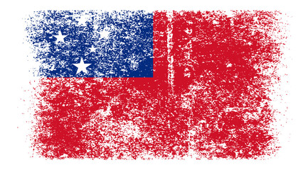 Samoa Flag Distressed Grunge Vintage Retro. Isolated on White Background