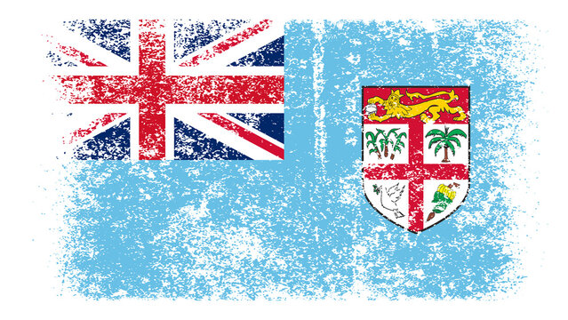 Fiji Flag Distressed Grunge Vintage Retro. Isolated on White Background
