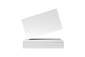 Empty blank business cards mockup template isolated on white background. 3d rendering.