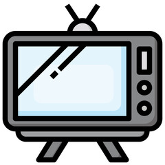 TELEVISION filled outline icon,linear,outline,graphic,illustration