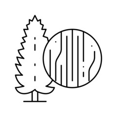pine wood line icon vector illustration