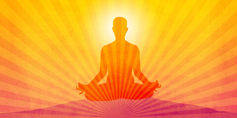 Man meditating in sitting yoga position