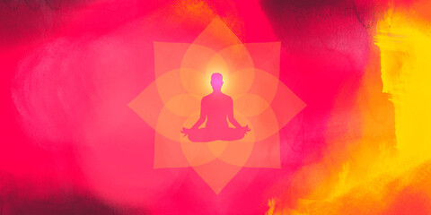Yoga Meditation Practicing lotus Padmasana pose