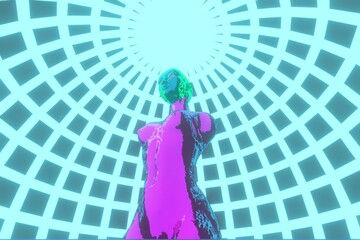 Female robot torso. 3d illustration.