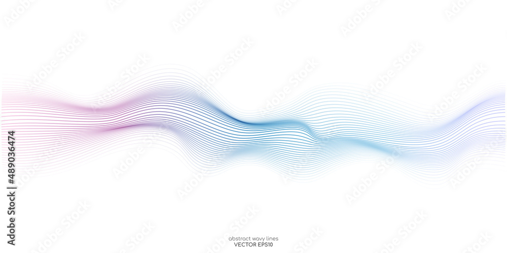Aufkleber vector wave lines flowing dynamic colorful blue pink isolated on white background for concept of ai 