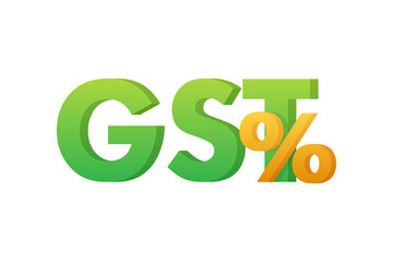 Good and Services Tax GST , indirect tax on the supply. Vector stock illustration.