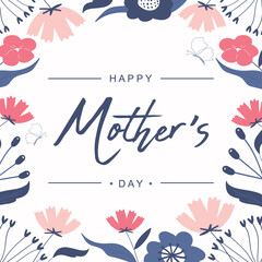 Hand draw style happy mother's day template
