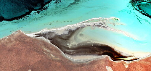 Petrified wave, abstract photography of the deserts of Africa from the air. aerial view of desert...