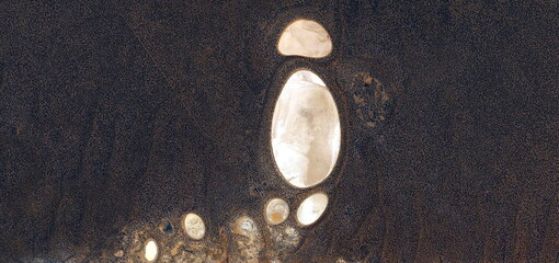 fertilized eggs, abstract photography of the deserts of Africa from the air. aerial view of desert...
