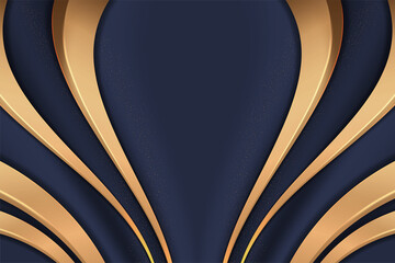 Abstract metal blue and gold background