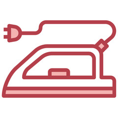 ELECTRIC IRON red line icon,linear,outline,graphic,illustration